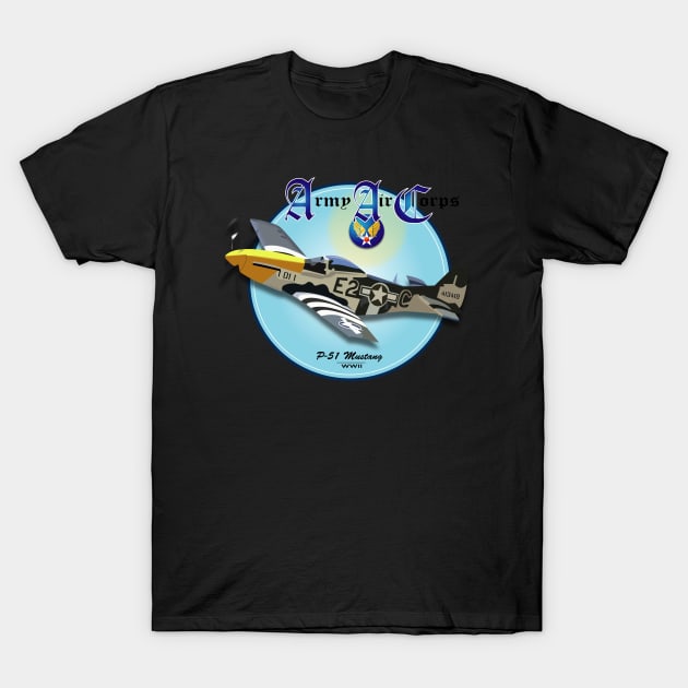 AAC - P51 Mustang Fighter T-Shirt by twix123844